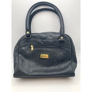 TR Bentley Handbag Purse Black Faux Leather